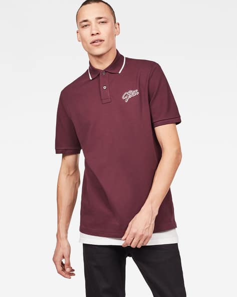 Ajio G Star Polo T Shirts Buy Maroon Tshirts For Men By G STAR RAW
