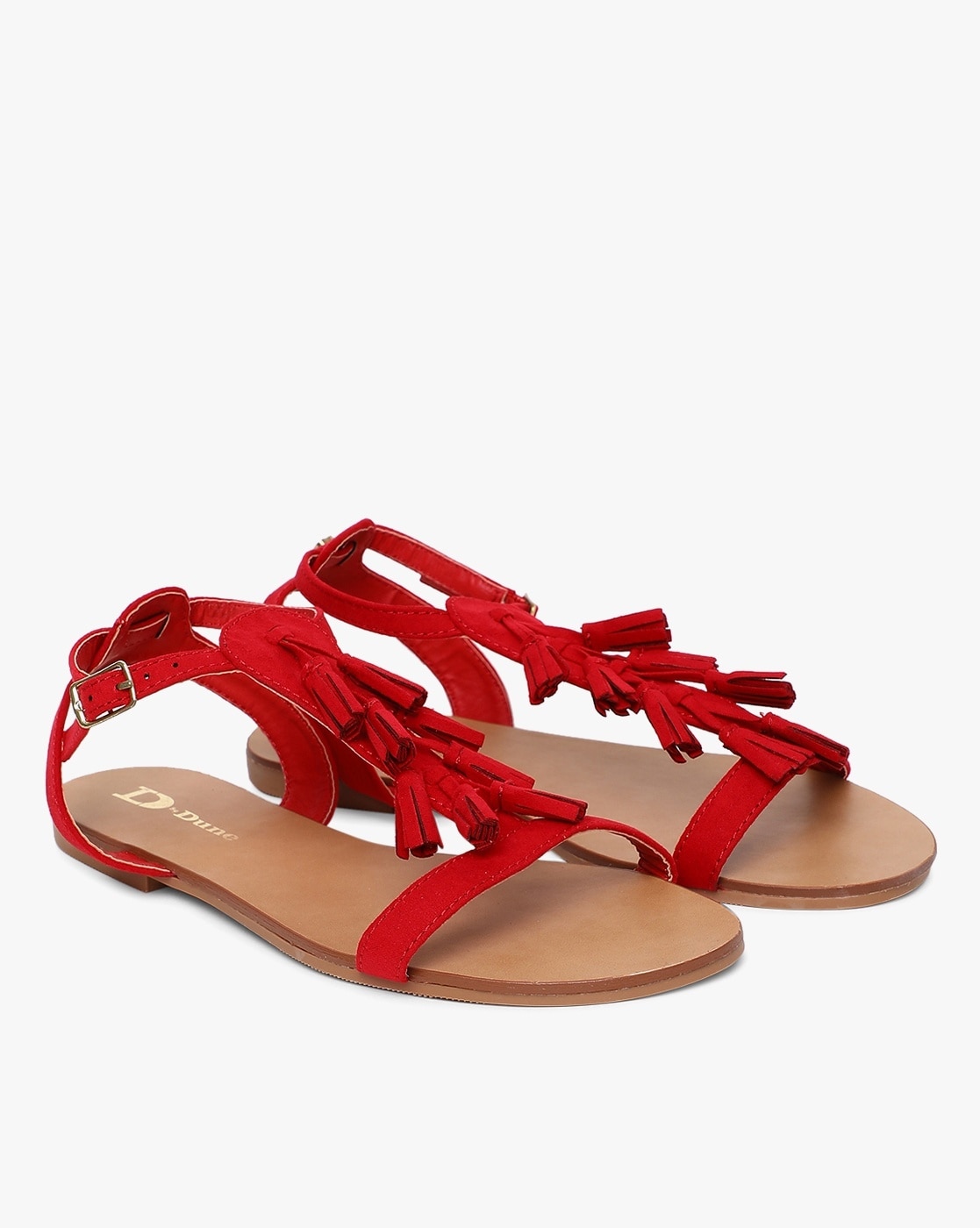 Buy Red Flat Sandals for Women by Dune 