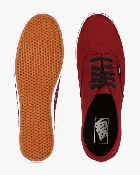 Vans authentic lo clearance pro skate shoe maroon