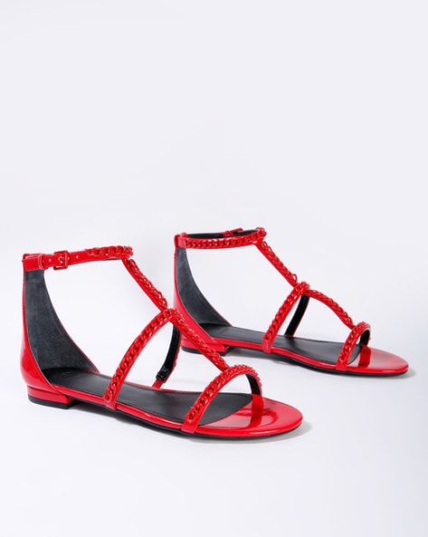 Buy Red Flat Sandals for Women by GUESS Online Ajio