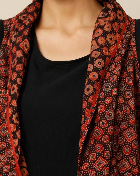 Buy KETKAR Women's Summer Casual Printed Georgette(Full Sleeves) Shrug_Free  Size(Red and Black,Pack of 02) Online In India At Discounted Prices