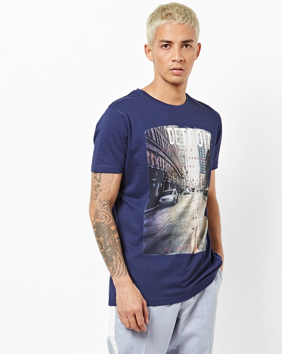 Buy Blue Tshirts for Men by DNMX Online 