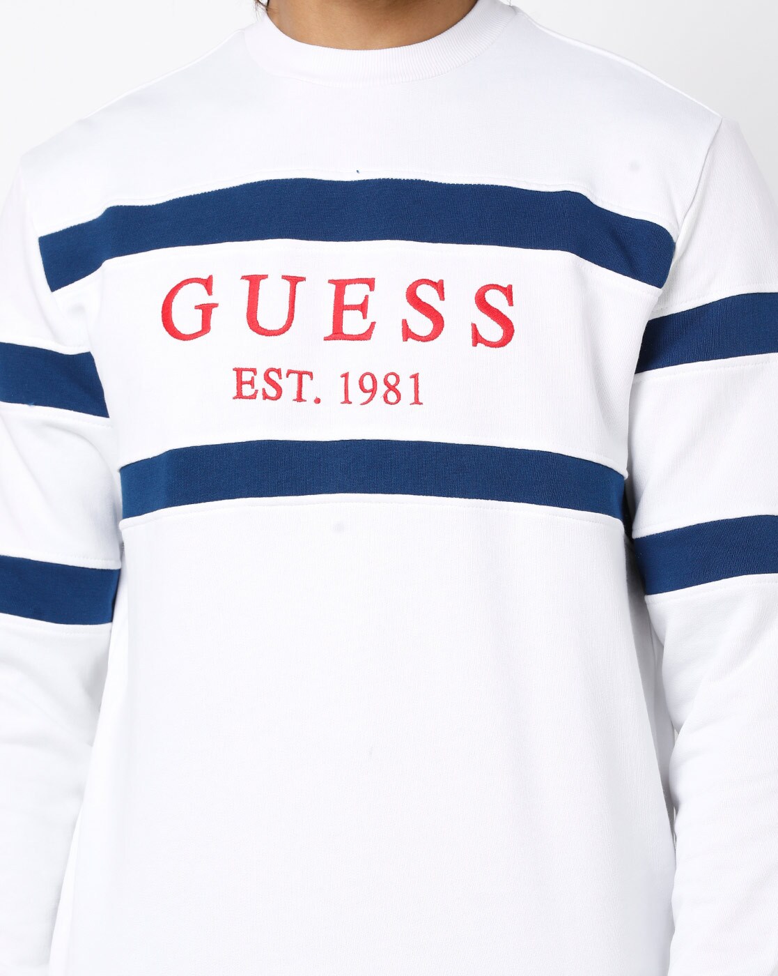 guess white sweatshirt mens