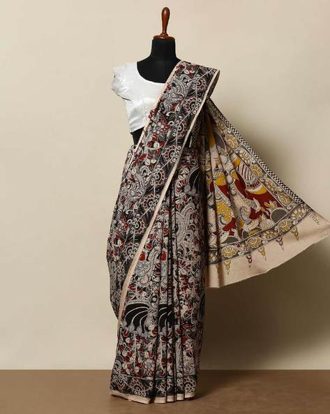 Buy Cream Sarees for Women by VARJA Online | Ajio.com