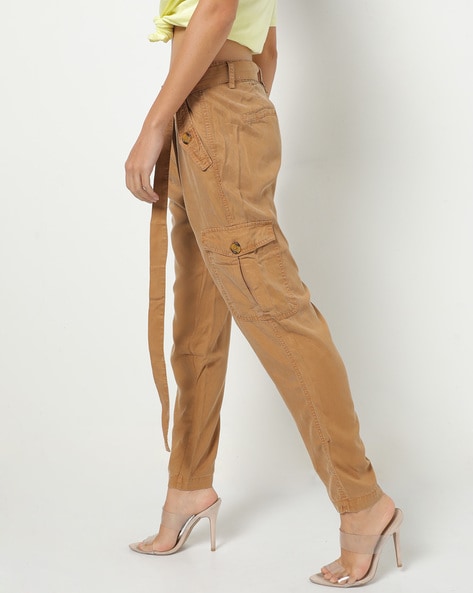 womens dark brown cargo pants