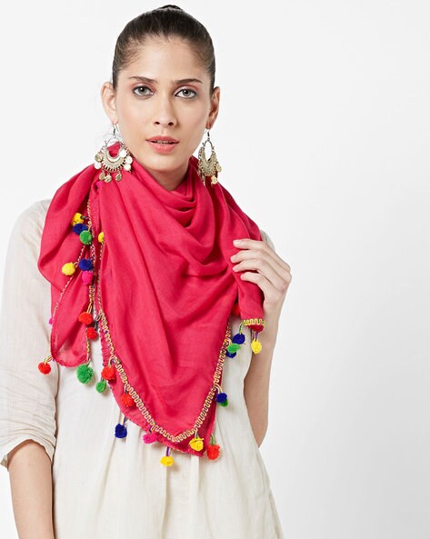 Stole with Pom-Poms Price in India