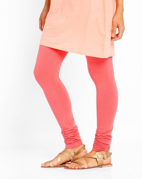 Buy Peach Pink Cotton Kurta And Leggings Set With Mirror Work KALKI Fashion  India