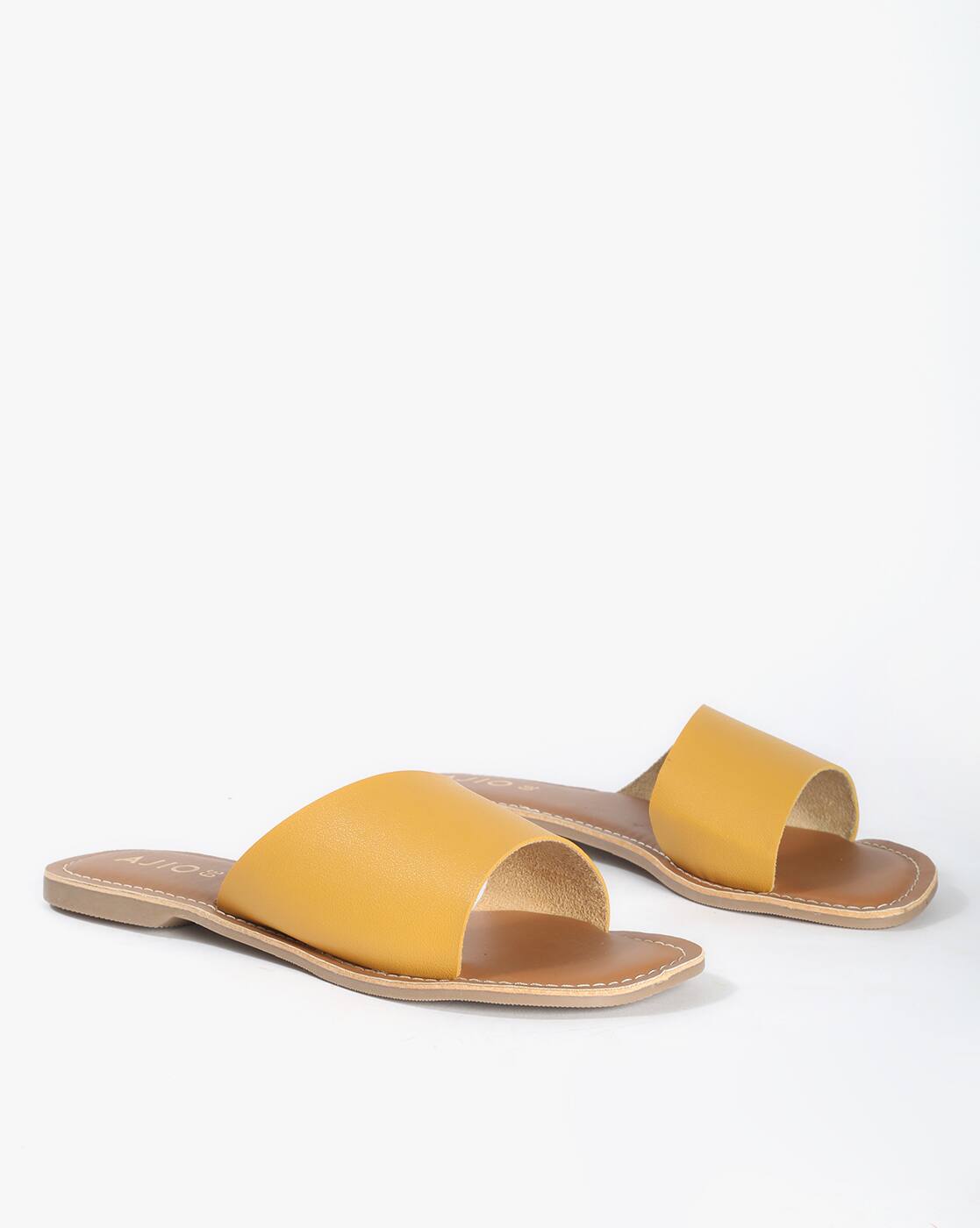 mustard yellow flat sandals
