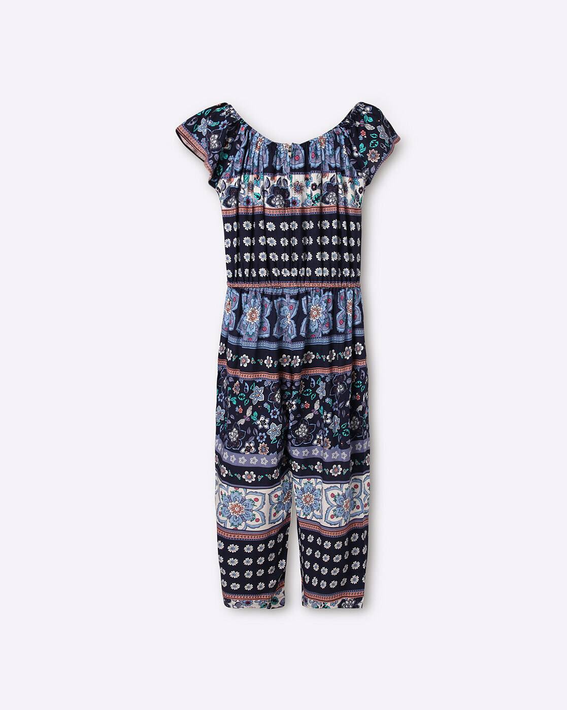printed jumpsuit with sleeves
