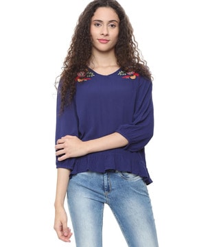 Buy Blue Tops For Women By People Online Ajio Com