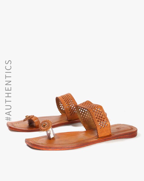Buy Tan Flat Sandals for Women by Indie 