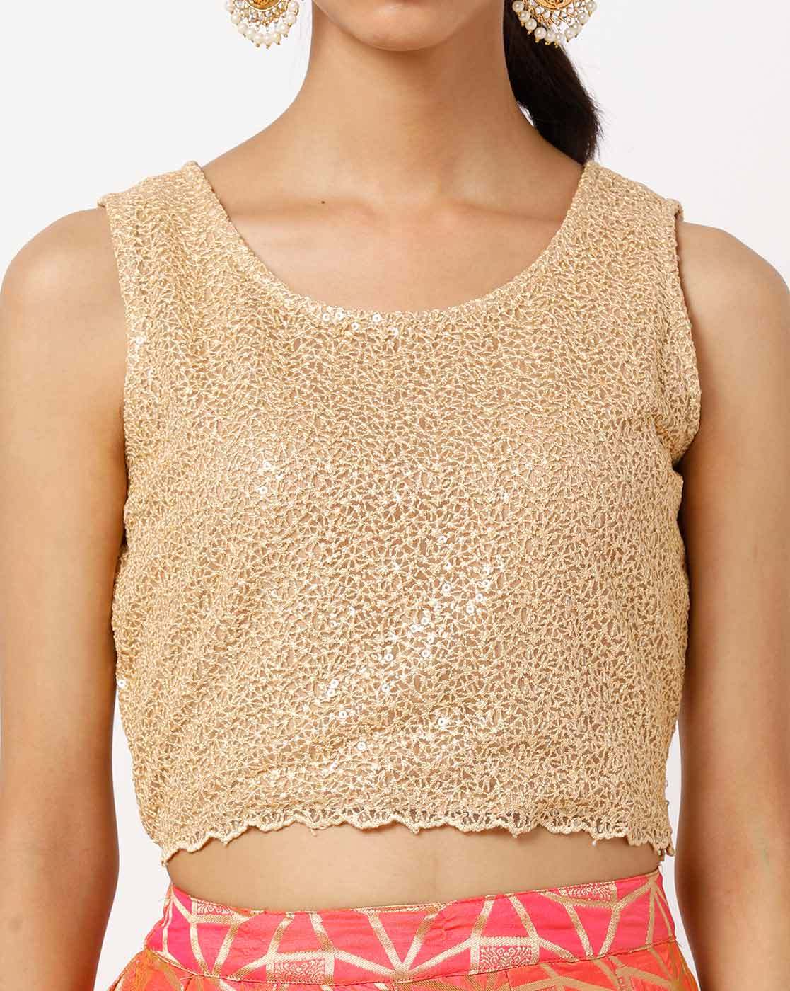 gold colour crop top