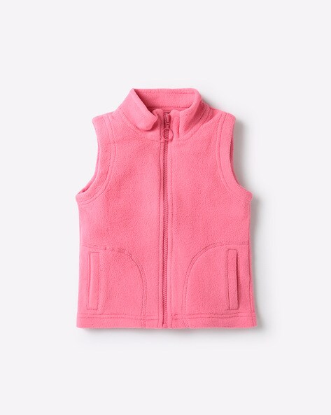 pink sleeveless jacket