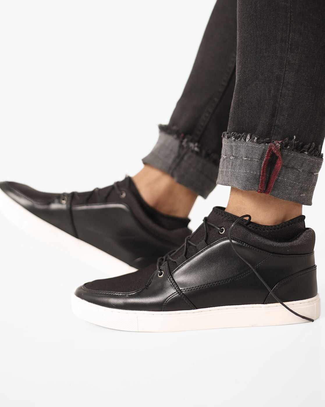 Buy Black Sneakers For Men By Ajio Online Ajio Com