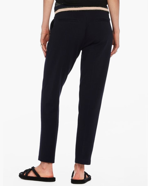 Custom tailored Leather Pants Women Mid Rise Slim Lambskin Blue  Made-to-Measure | eBay