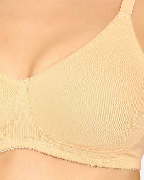 Buy Souminie Women's Cotton Non-Padded Wire Free Full Coverage Bra White at