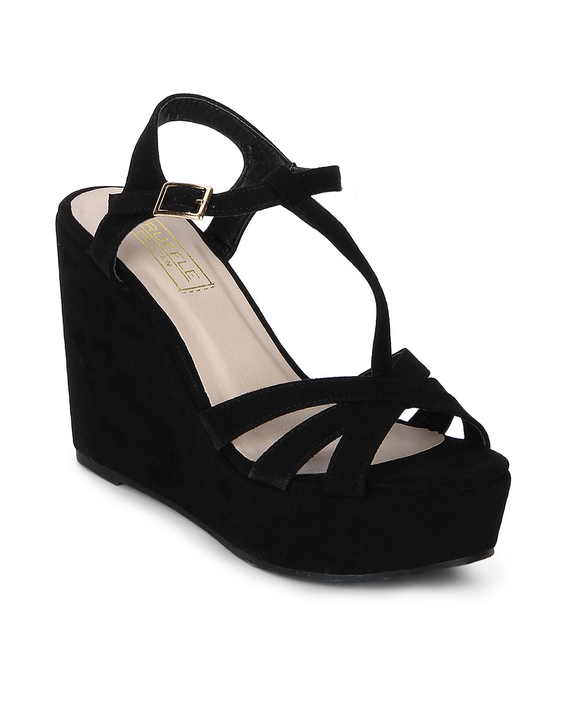 CHARLES & KEITH Black Ruffle-Detail Sandals | Sandals, Black sandals, High  heel sandals