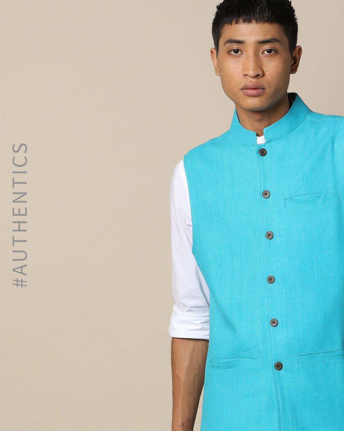 turquoise blue jacket