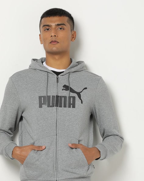 puma grey hoodie mens