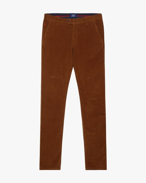 Katsman Mens Regular solid Fit Stretchable 100 Lycra Cotton Corduroy  Trousers