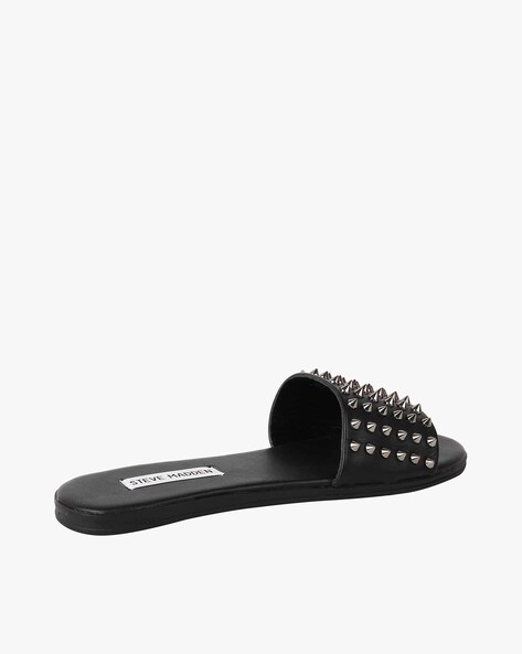 Black spike online sandals