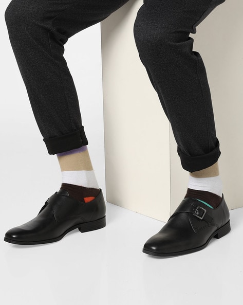 red tape monk shoes in black