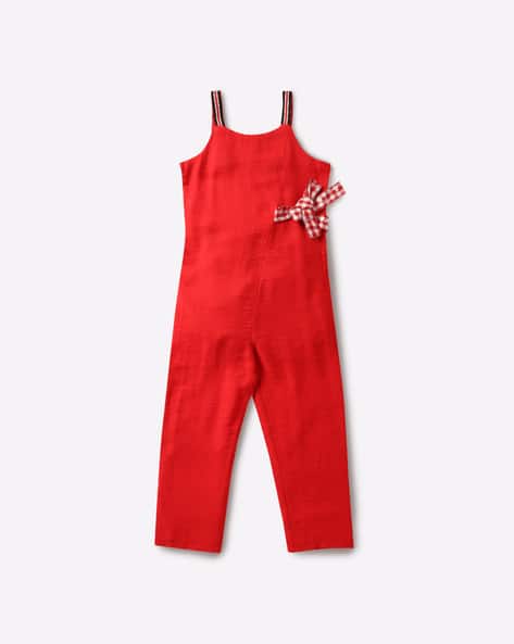 red strappy jumpsuit