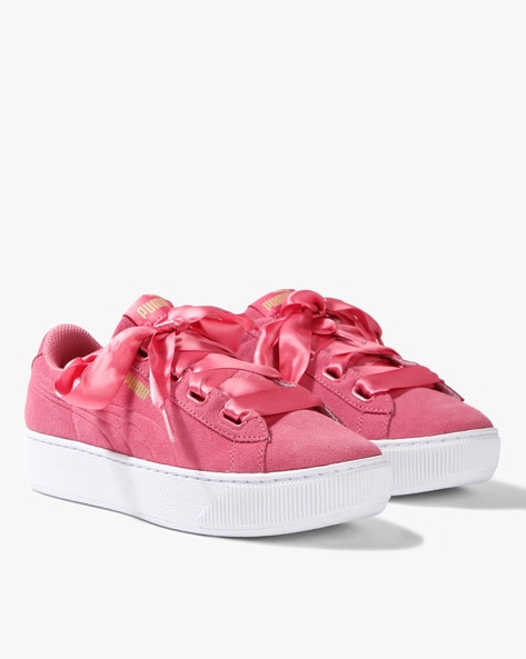 Pink puma best sale ribbon shoes