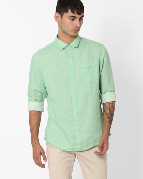 Mint Green Shirts for Men by NETPLAY ...