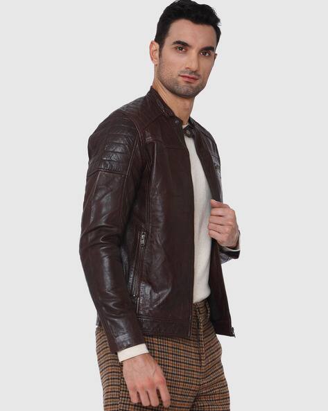 leather jacket ajio