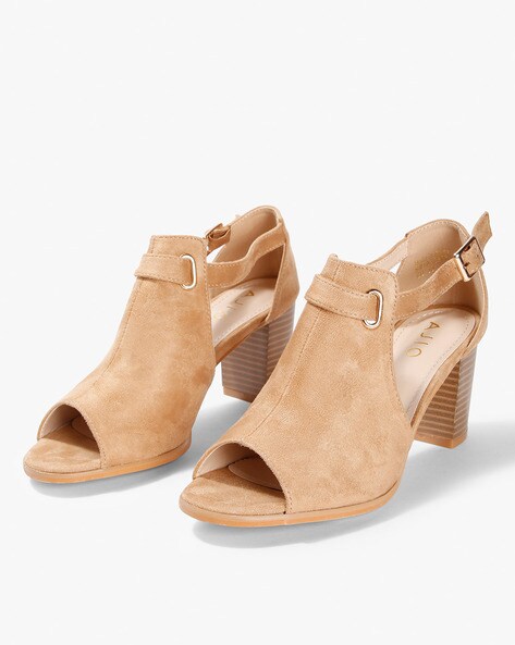 Beige Heeled Shoes for Women by AJIO 