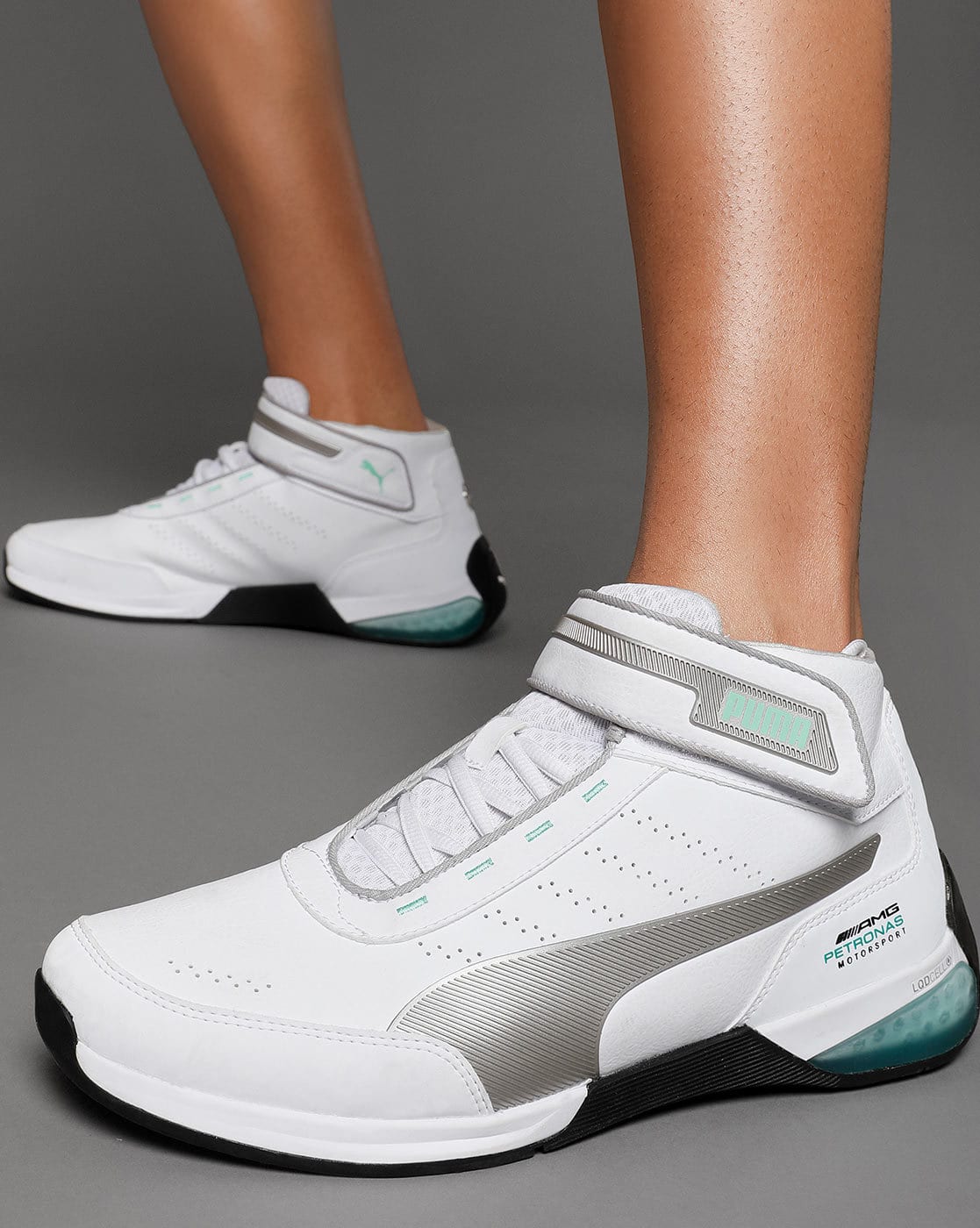 puma mercedes kart cat lqdcell mid top casual shoes black