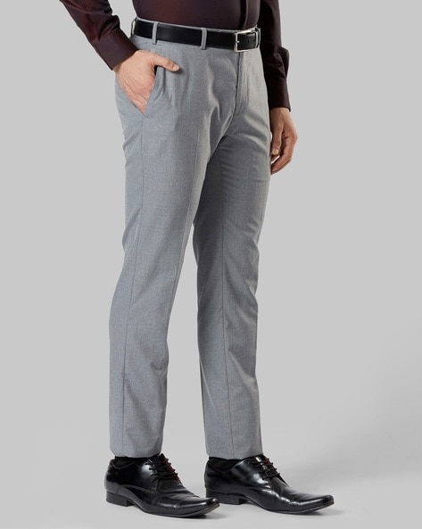 Slim-Fit Navy Worsted Wool Trousers