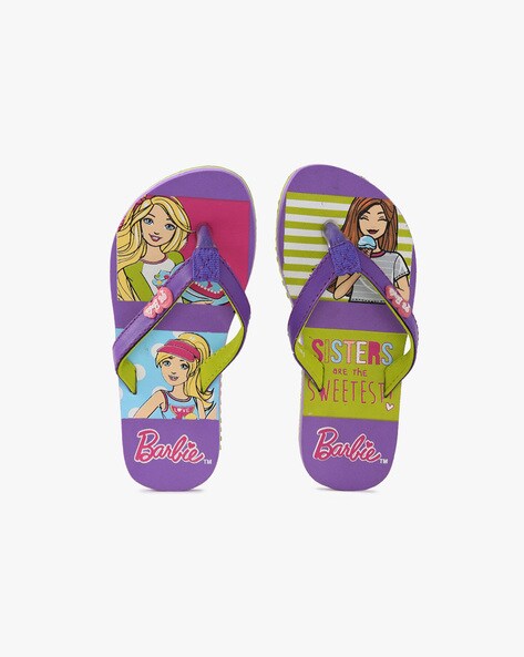 girls purple flip flops