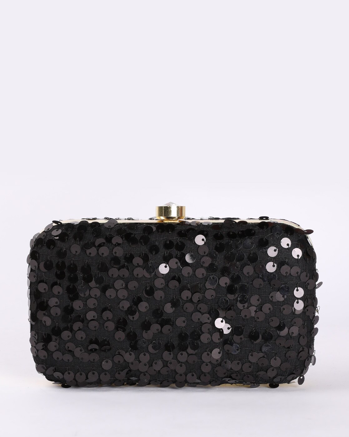 Trending Black And Golden Women Box Clutch Embroidered Bag for Special  Occasions, Chain Strap - Everlasting Memories