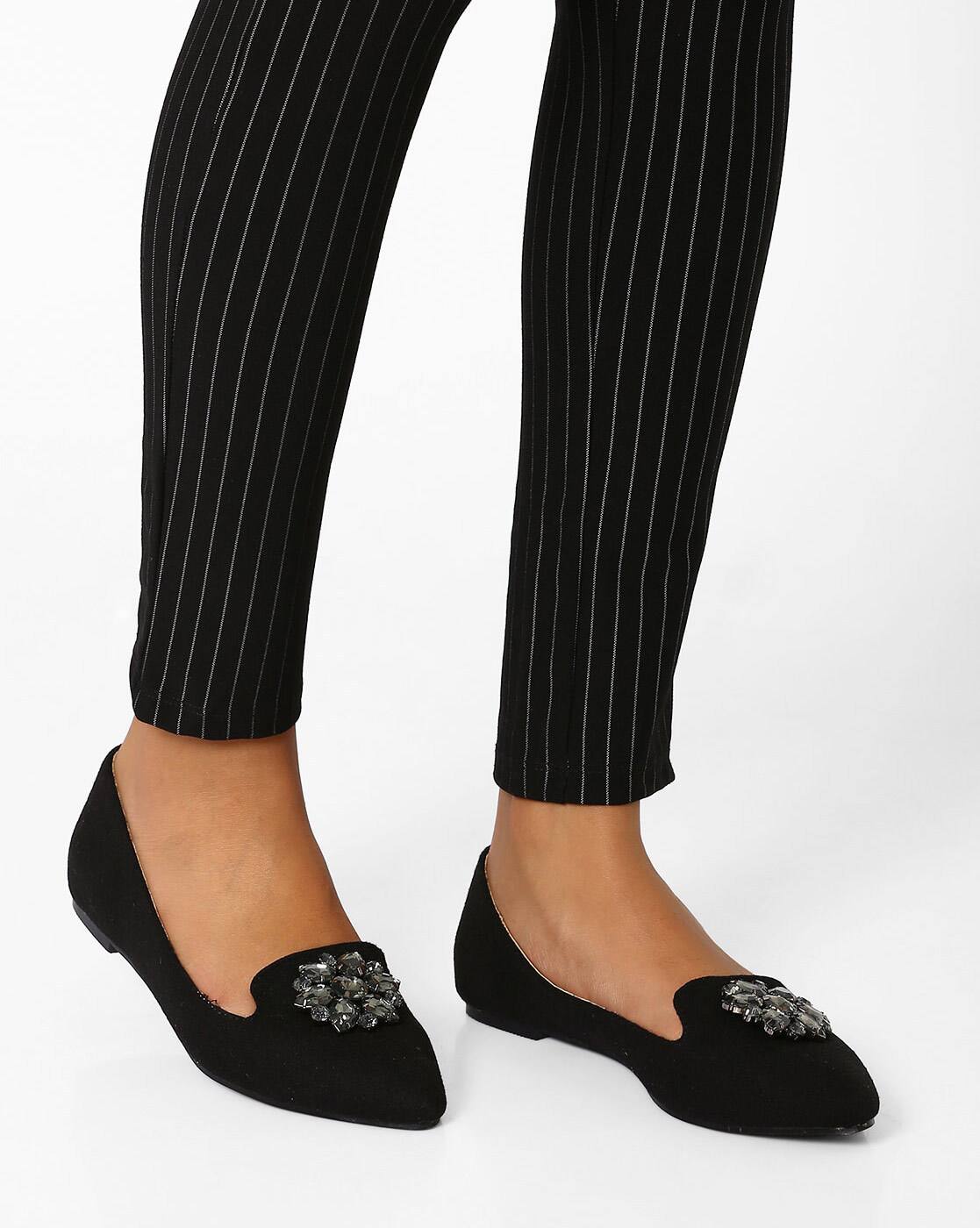 embellished flats shoes