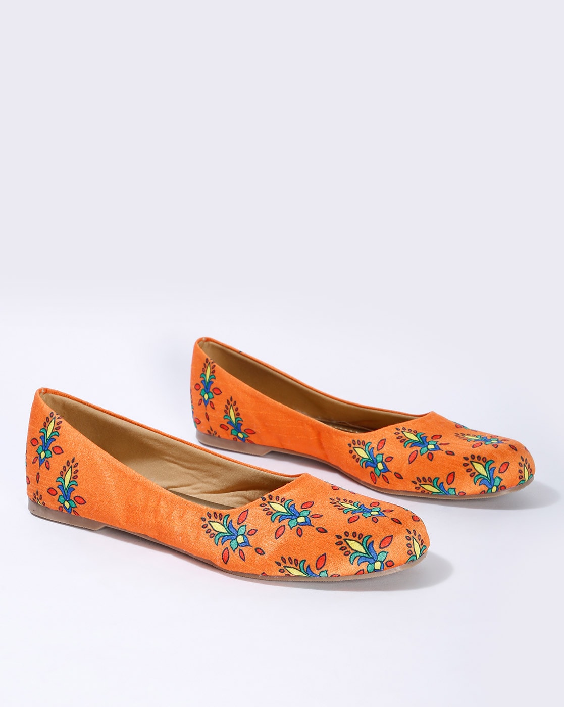 orange flat shoes ladies