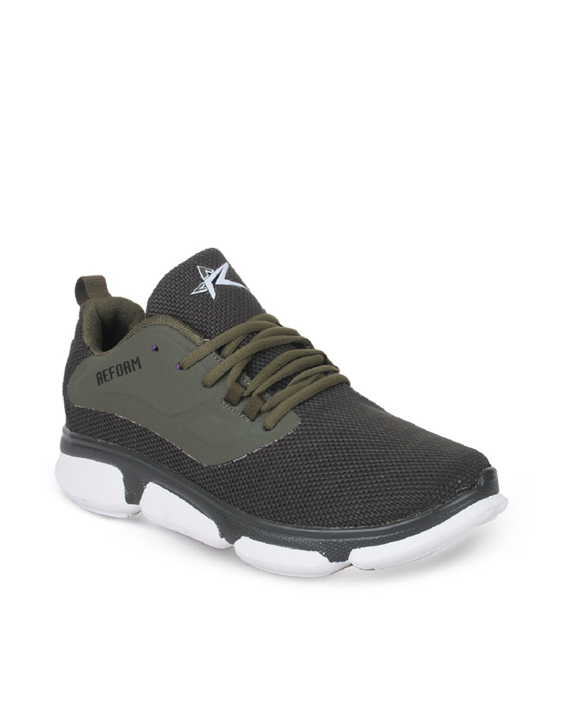 olive green training shoes