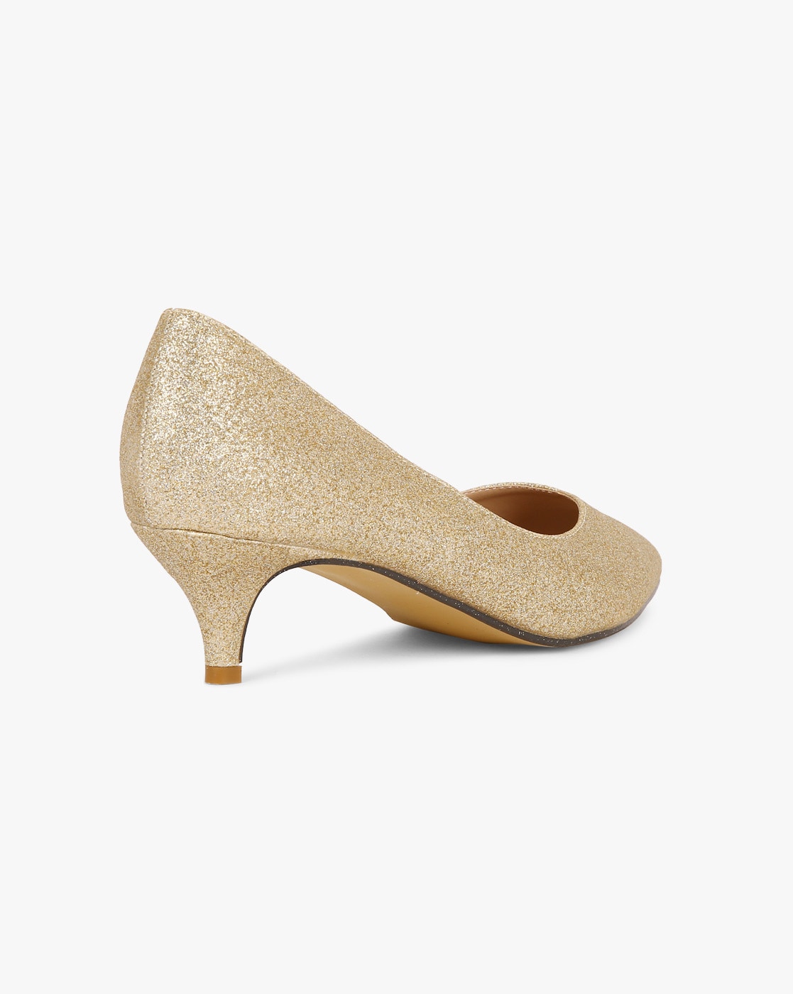 Gold glitter 2024 kitten heels