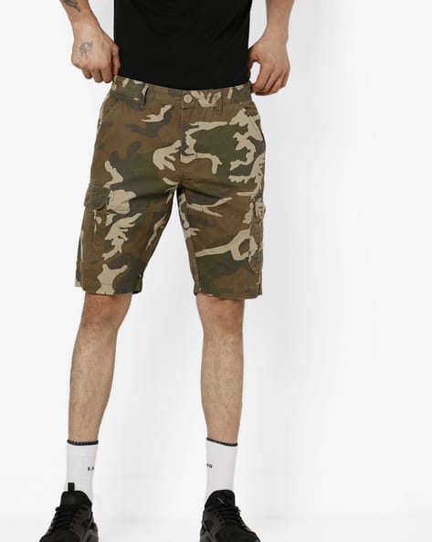 Camouflage Print Cargo Shorts