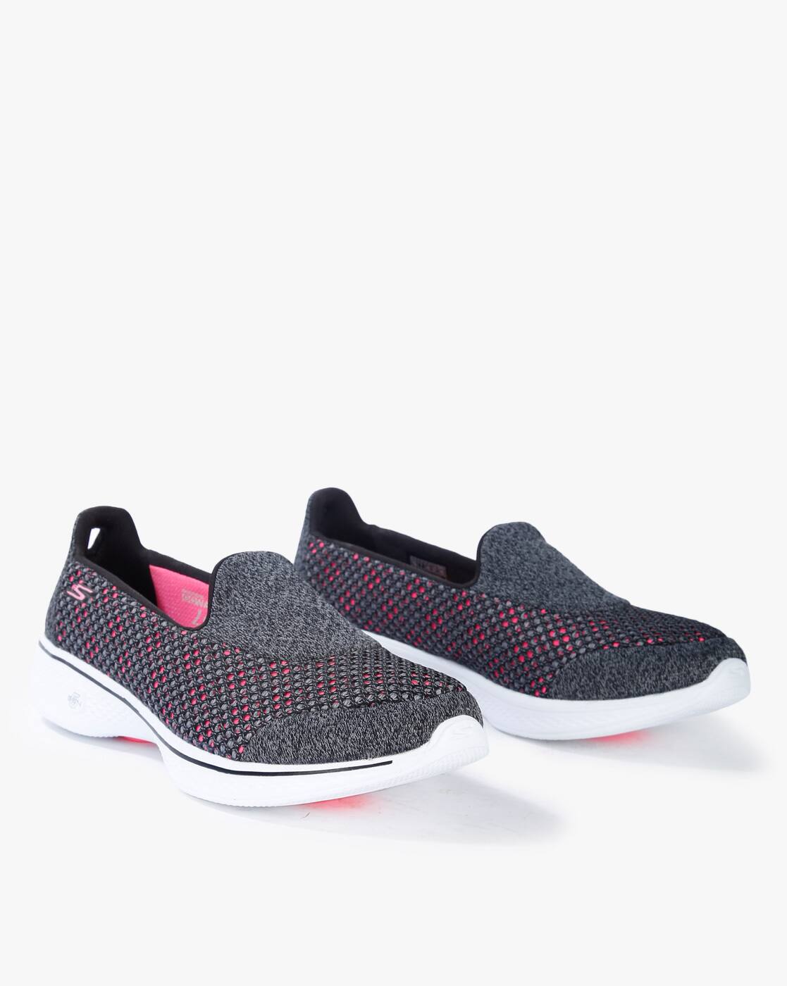 skechers women's go walk 4 kindle trainers black hot pink