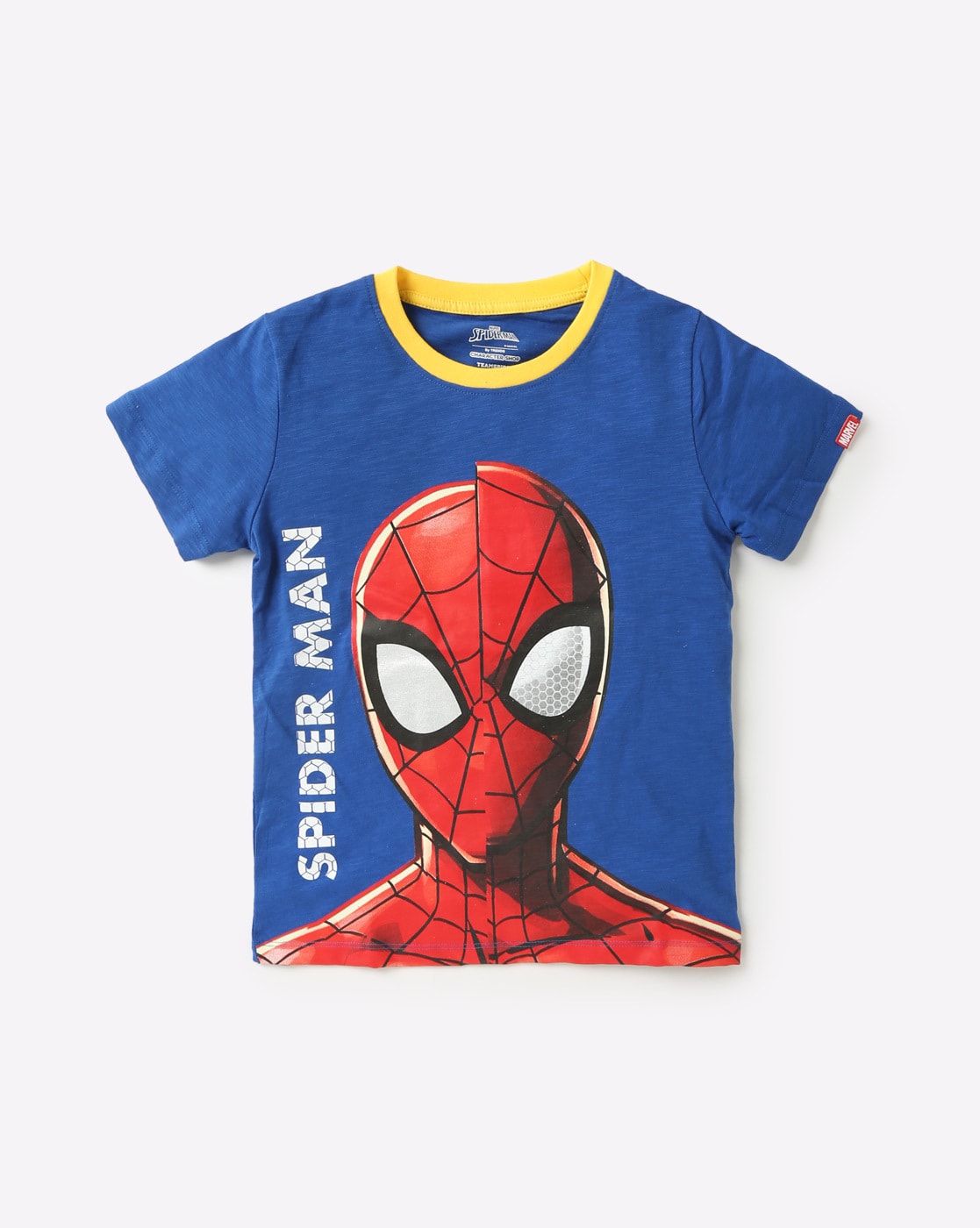 blue spiderman shirt