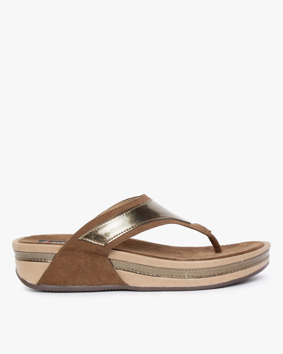 bronze flip flops