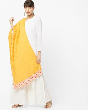rangriti Yellow Cotton Dupatta-picture-13
