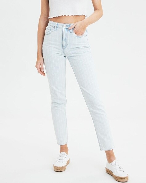 striped american eagle jeans