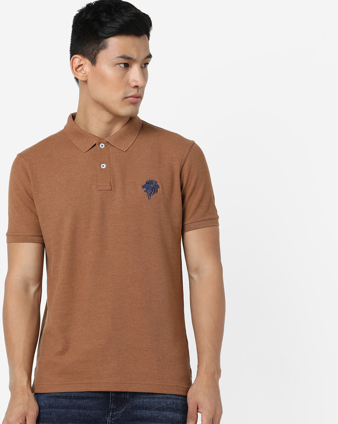 brown polo t shirt