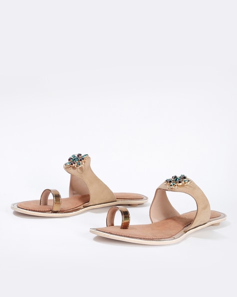 ASOS DESIGN Fantasy studded flat sandals in taupe | ASOS