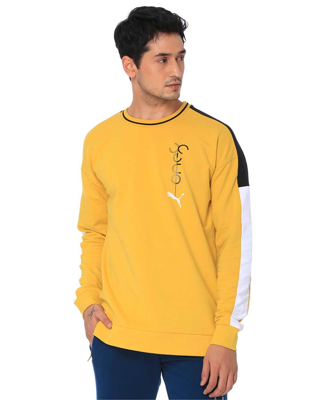 puma yellow sweatshirt