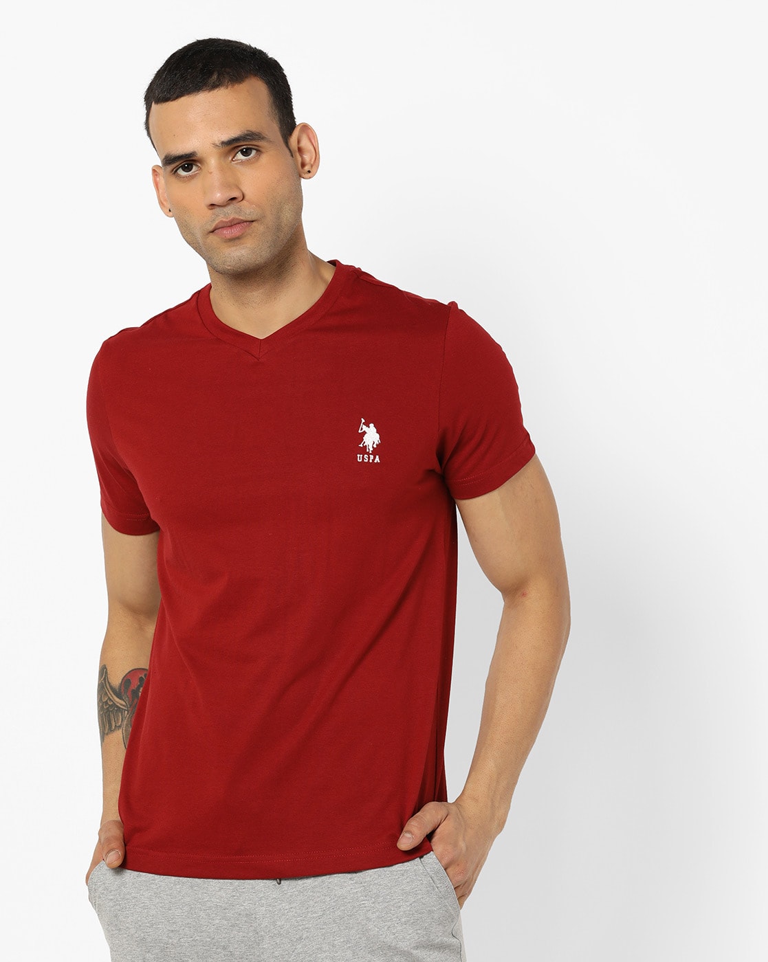 us polo t shirt red