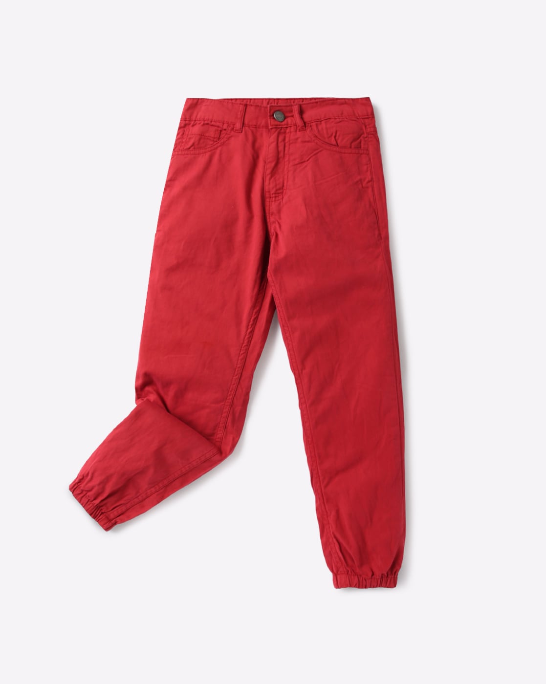 red jogger jeans